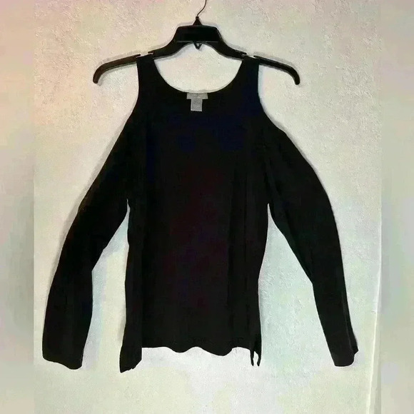 Joan Vass Women’s Black Long Sleeve Cold Shoulder XL - Picture 3 of 3